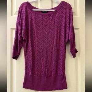 White House Black Market Raspberry Knit Top